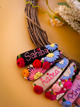 Trio Name Tic Tac Set – Hand Embroidered Personalized Hair Clips
