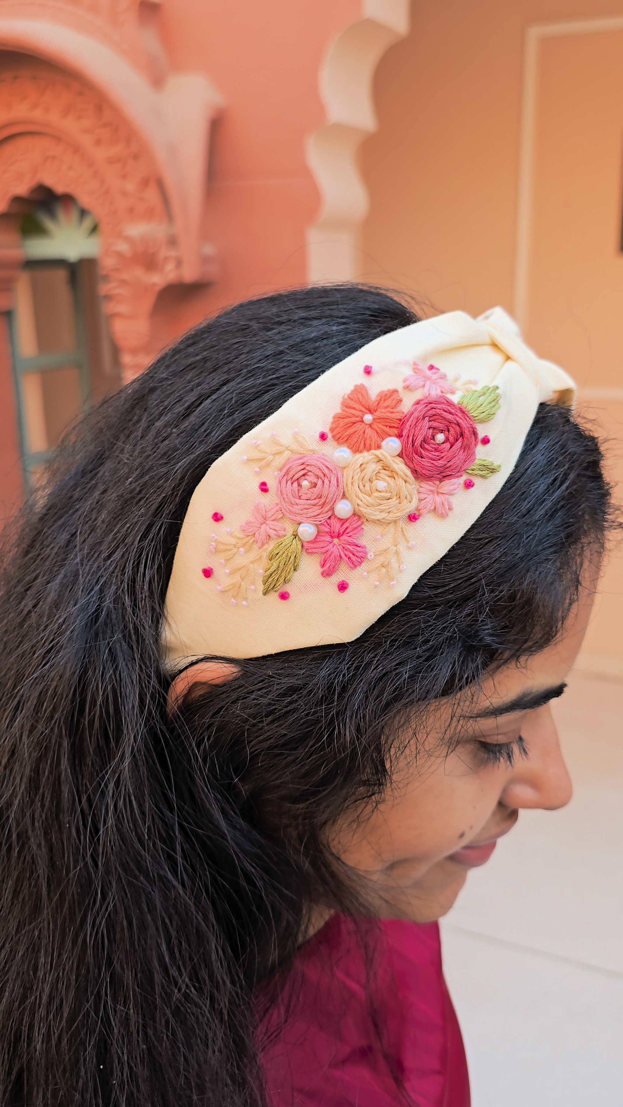 Lilac Hand Embroidered Headband