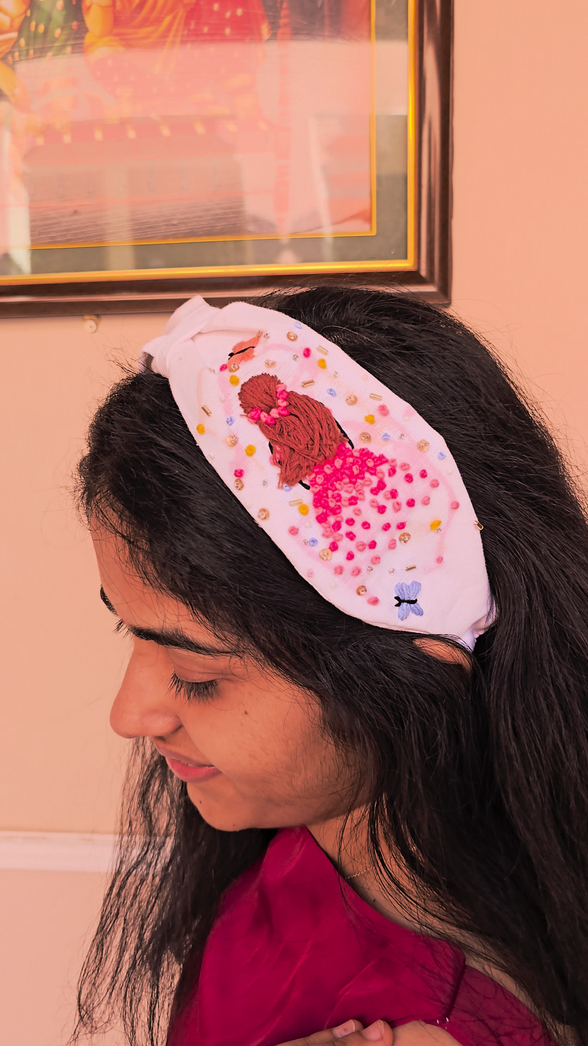Rapunzel Personalised Hand Embroidered Headband