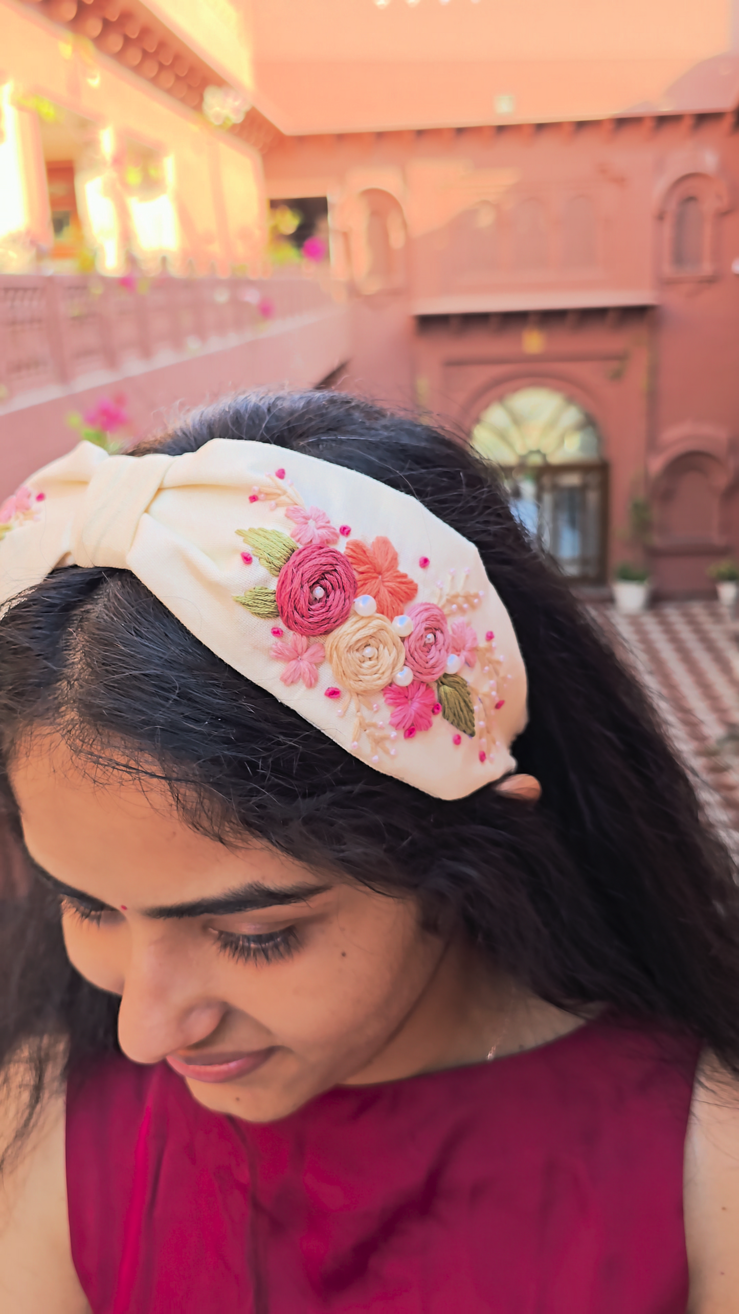 Lilac Hand Embroidered Headband