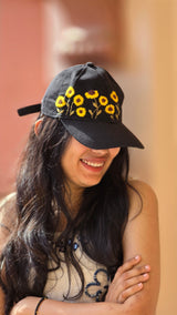 Sunflower Muse Hand Embroidered Cap