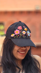Blush Garden Hand Embroidered Cap