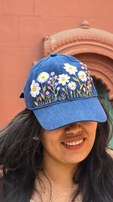 Daisy Meadow Hand Embroidered Cap