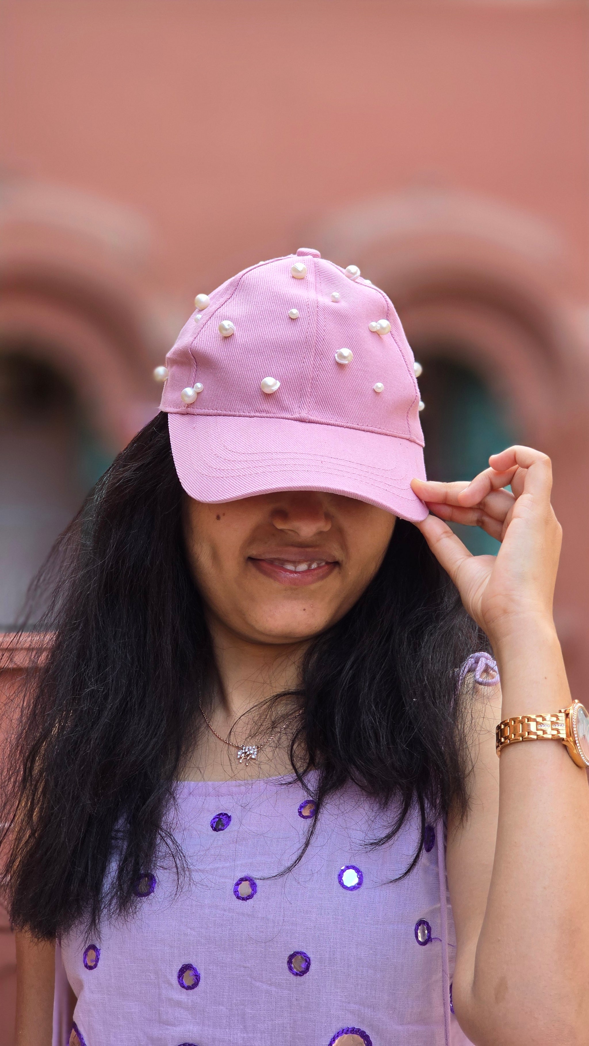 Pearl Mist Embellished Cap