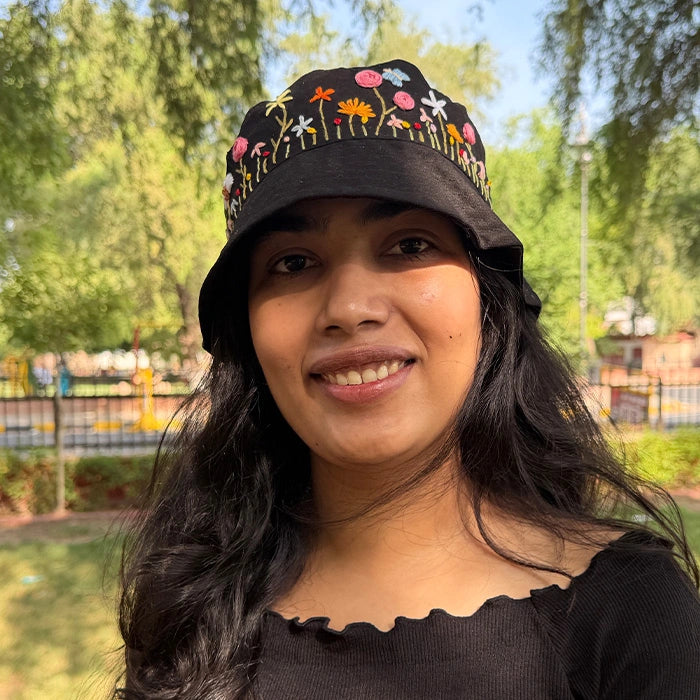 Flower Rebel Bucket Hat | Hand-Embroidered Floral Hat