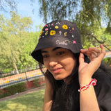 Garden Girl Bucket Hat | Hand-Embroidered Floral Bucket Hat