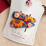 Marigold Tic Tac Hair Clips – Hand-Embroidered