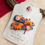 Marigold Tic Tac Hair Clips – Hand-Embroidered