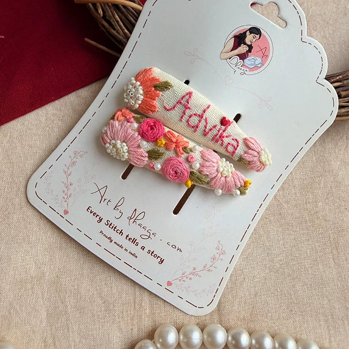 Peach Blossom Floral Tic Tac Hair Clip