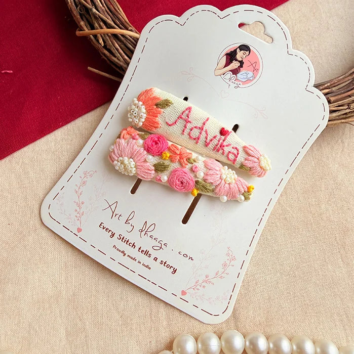 Peach Blossom Floral Tic Tac Hair Clip