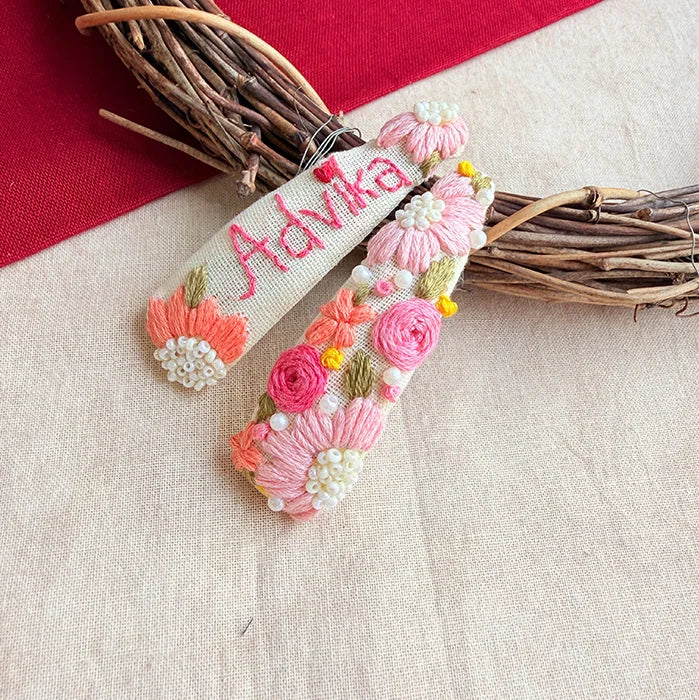 Peach Blossom Floral Tic Tac Hair Clip
