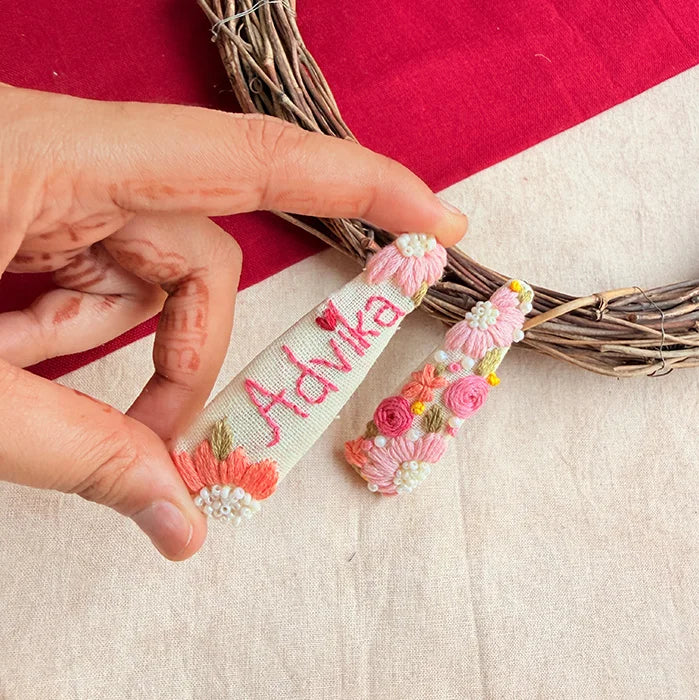 Peach Blossom Floral Tic Tac Hair Clip