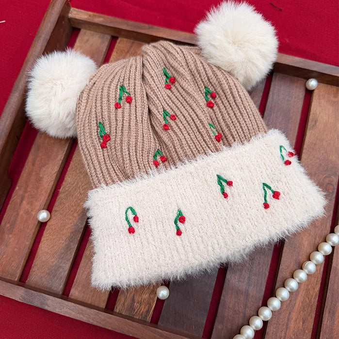Cherry Puff Winter Cap | for Kids