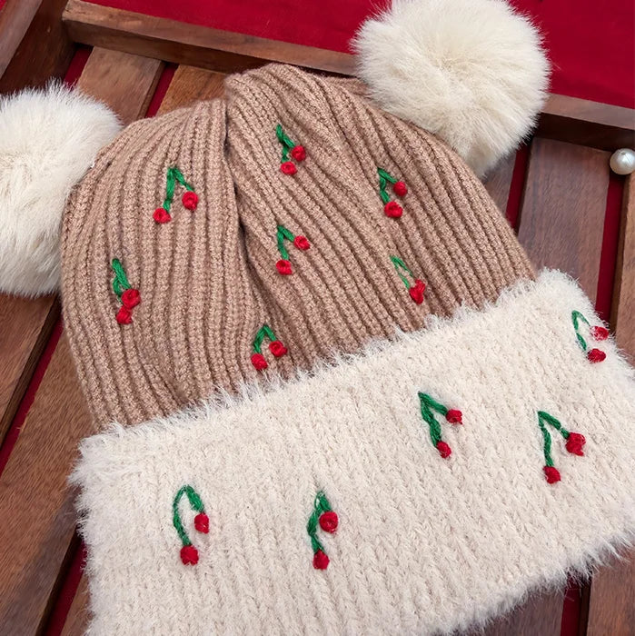 Cherry Puff Winter Cap | for Kids