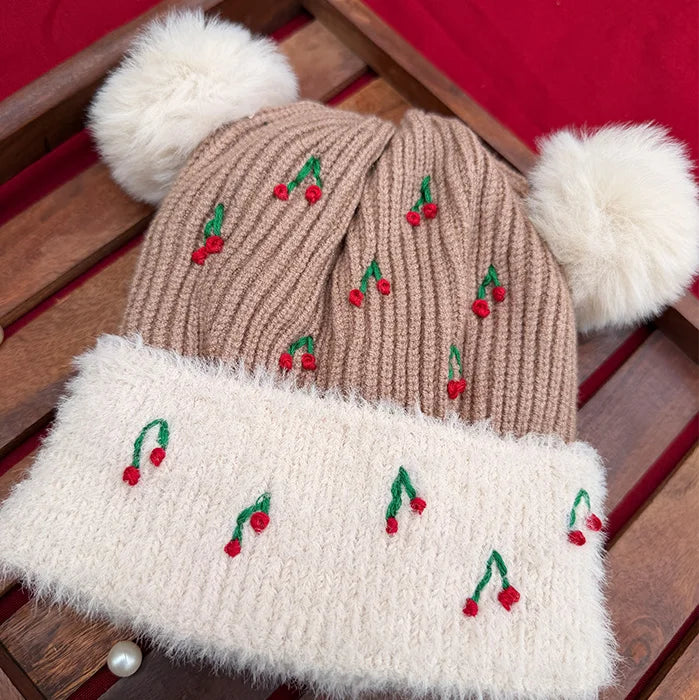Cherry Puff Winter Cap | for Kids