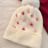 Pinkie Puff Winter Cap | Hand-Embroidered Winter Cap