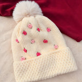 Pinkie Puff Winter Cap | Hand-Embroidered Winter Cap