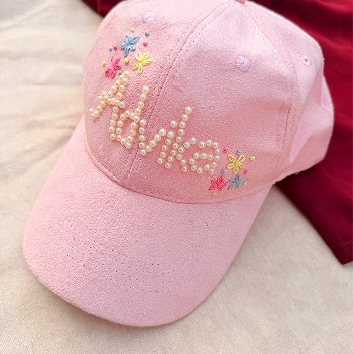 Pinkie Pearl Personalized Summer Cap | Textured Finish