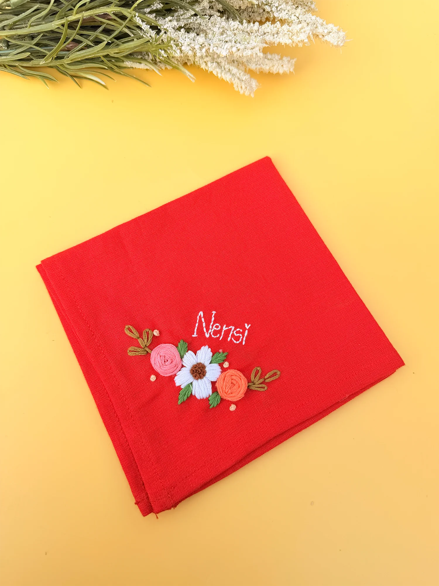 Bridal Harmony Set – Hand Embroidered Custom Hankey Gift Set