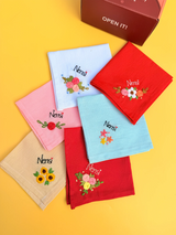 Bridal Harmony Set – Hand Embroidered Custom Hankey Gift Set