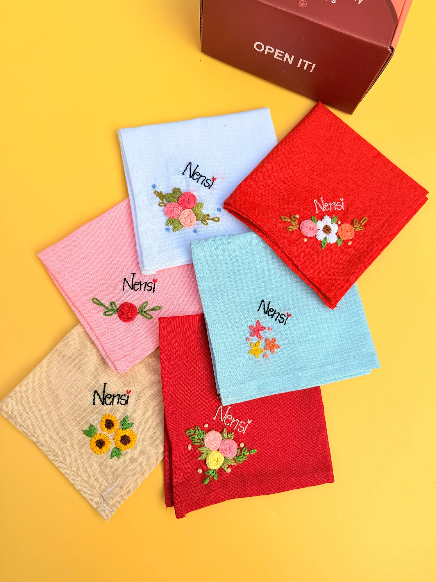 Bridal Harmony Set – Hand Embroidered Custom Hankey Gift Set