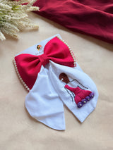 Backless Princess Hand Embroidered Bow Hairband