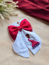 Backless Princess Hand Embroidered Bow Hairband