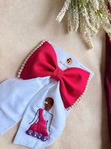 Backless Princess Hand Embroidered Bow Hairband