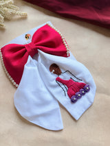 Backless Princess Hand Embroidered Bow Hairband