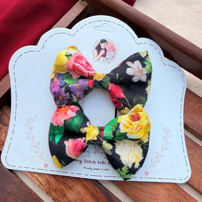 Petal Twins | Handcrafted Floral Bow Set for Women
