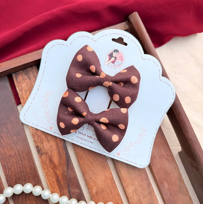 Polka Twins | Polka Dot Hair Bow Set for Women