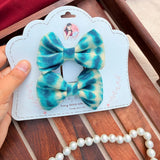 Tropical Twins | Printed Fabric Hair Bow Set for Women