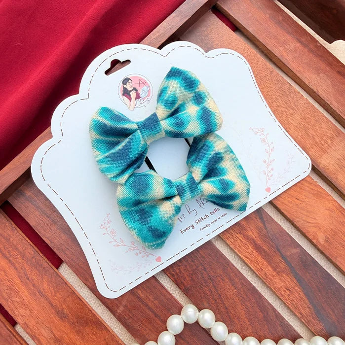 Tropical Twins | Printed Fabric Hair Bow Set for Women