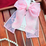 Fluttering Pink | Floral Lace Statement Hair Bow