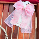 Fluttering Pink | Floral Lace Statement Hair Bow