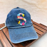 Daisy Doodle Cap | Hand-Embroidered Floral Denim Cap