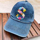 Daisy Doodle Cap | Hand-Embroidered Floral Denim Cap