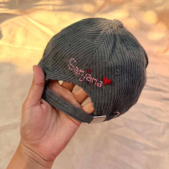 Greige Gul Personalized Hand Embroidered Cap