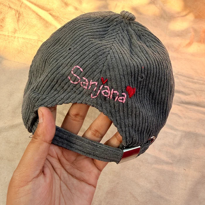 Greige Gul Personalized Hand Embroidered Cap