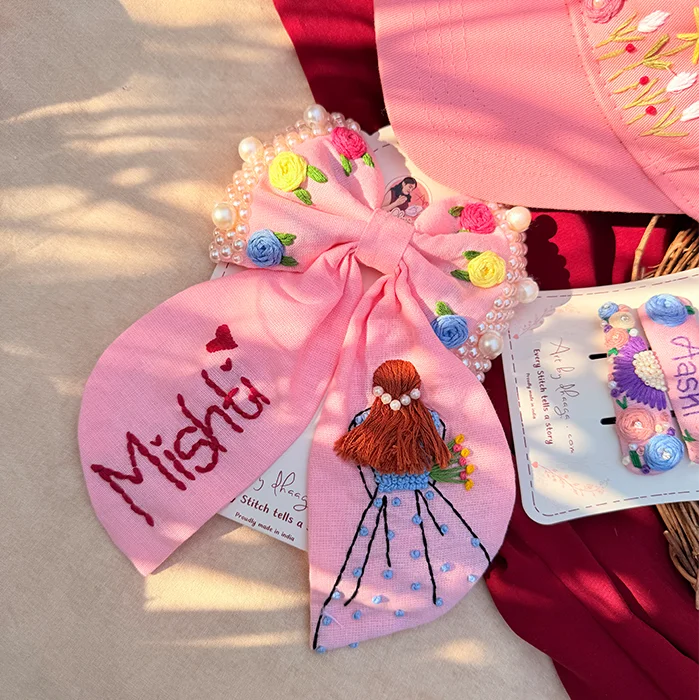 Pink Fairytale Personalized Embroidered Gift Hamper