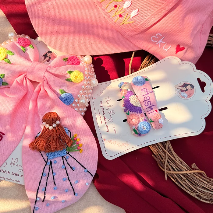 Pink Fairytale Personalized Embroidered Gift Hamper