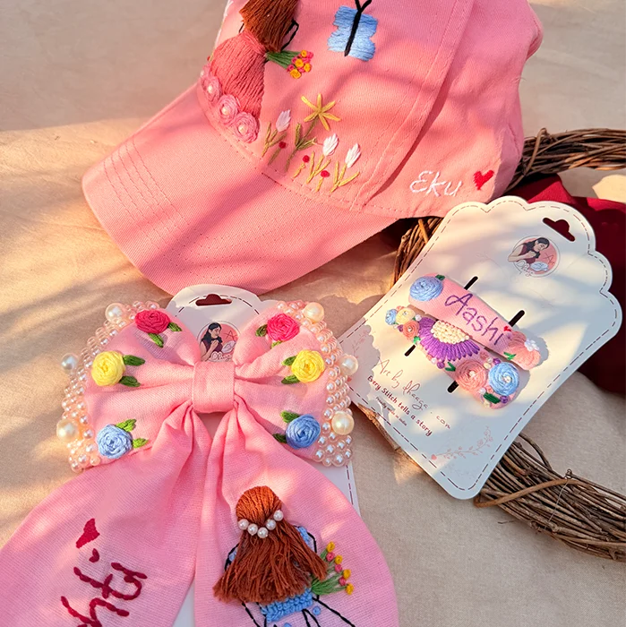 Pink Fairytale Personalized Embroidered Gift Hamper