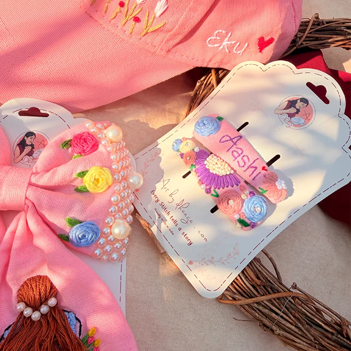 Pink Fairytale Personalized Embroidered Gift Hamper