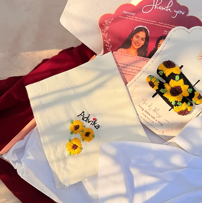 Sunflower Dreams Personalized Hand-Embroidered Gift Hamper
