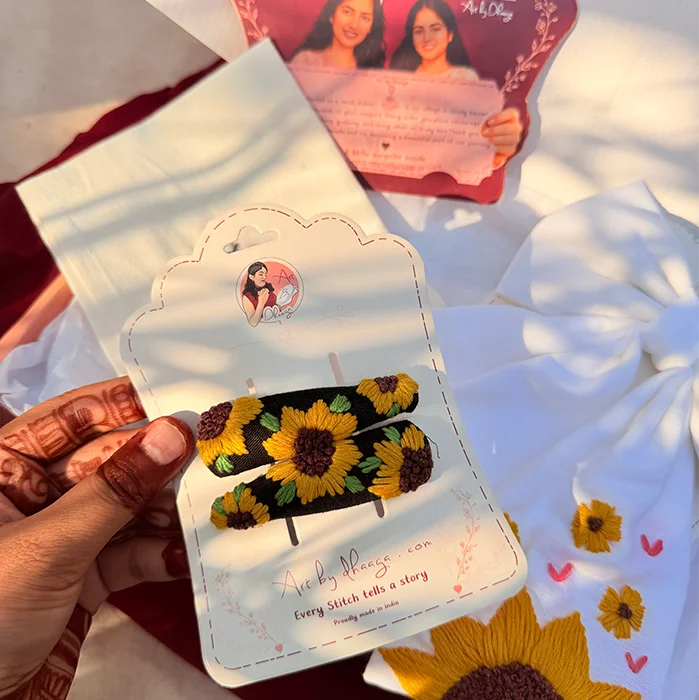 Sunflower Dreams Personalized Hand-Embroidered Gift Hamper