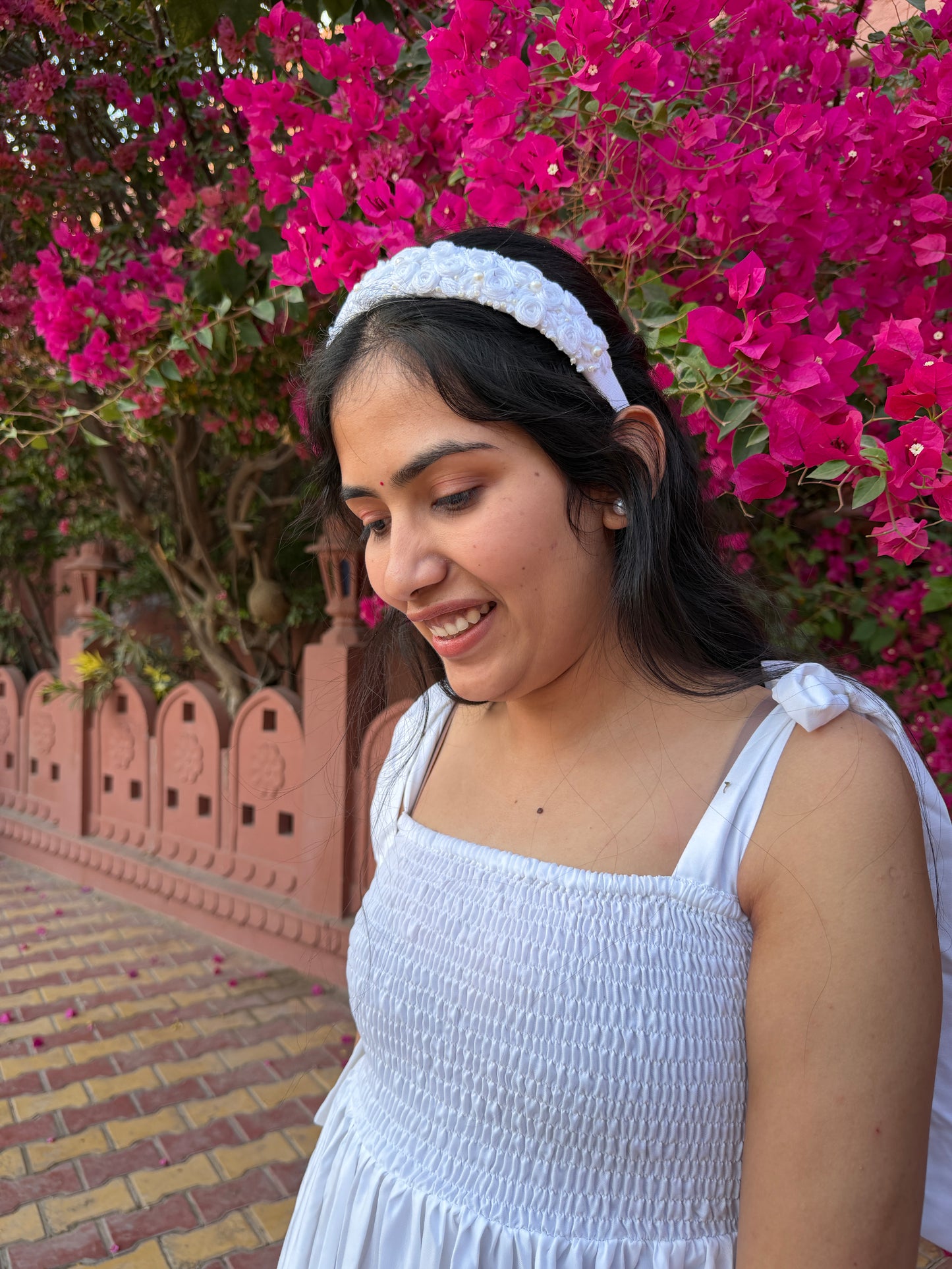 Safed Noor Hand Embroidered Headband