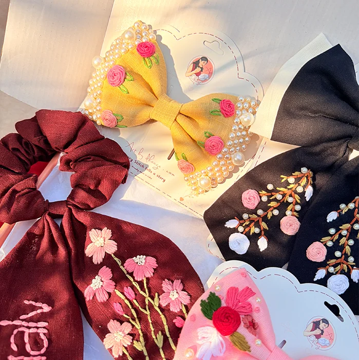 Rosé Royale Personalized Hand-Embroidered Hair Accessory Hamper