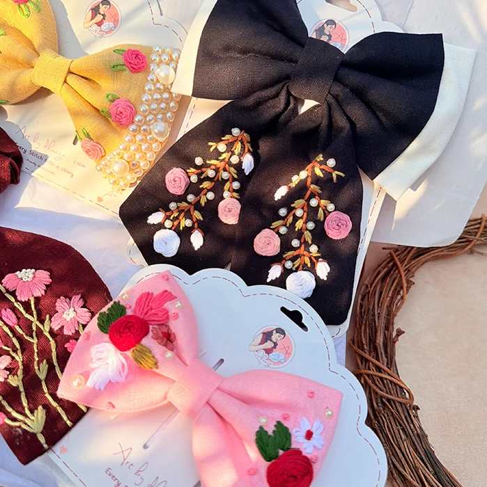 Rosé Royale Personalized Hand-Embroidered Hair Accessory Hamper