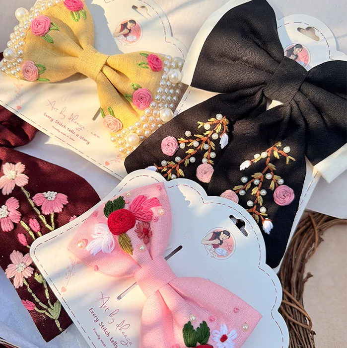 Rosé Royale Personalized Hand-Embroidered Hair Accessory Hamper