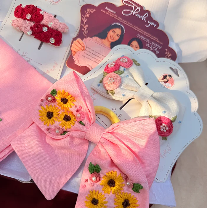 Petals of Love Personalized Hand-Embroidered Gift Hamper